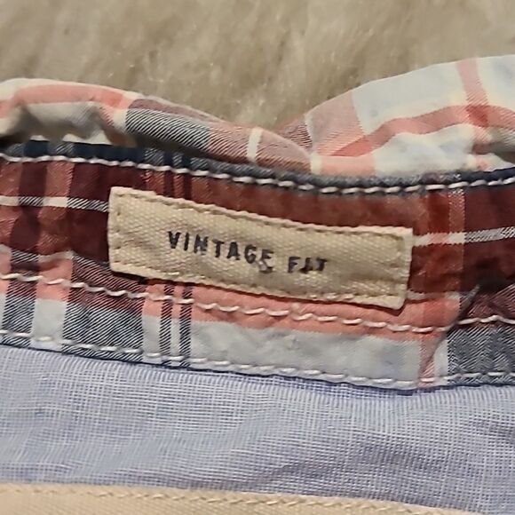 American eagle outfitters mens short sleeve red white and blue button down - Picture 3 of 6